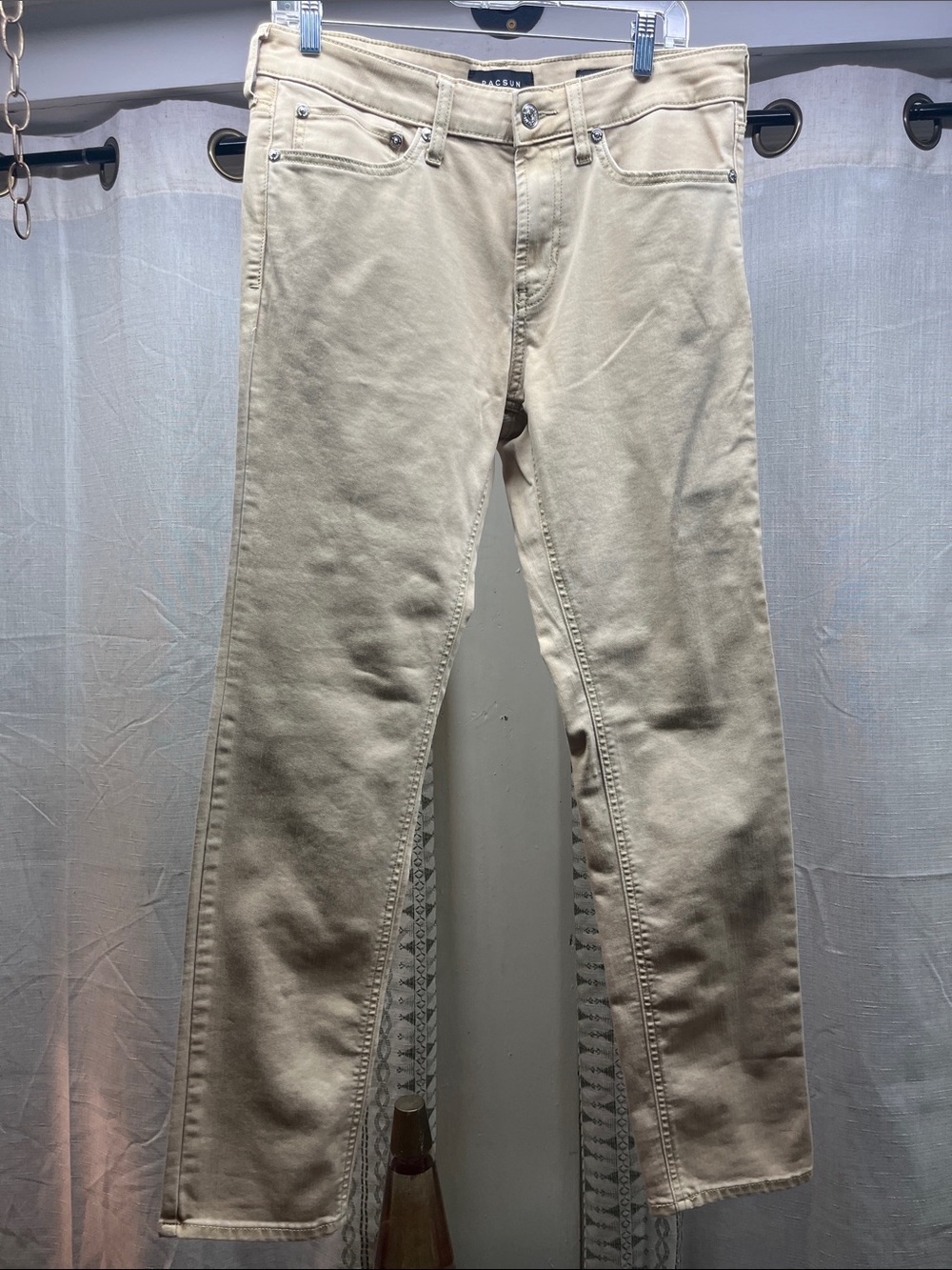 PacSun Beige Slim Jeans with Branded Button Size 31W 32L